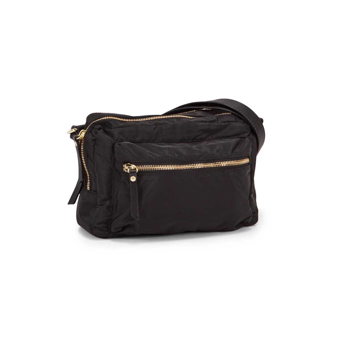 Lds Roots73 blk 2 compartment crossbody