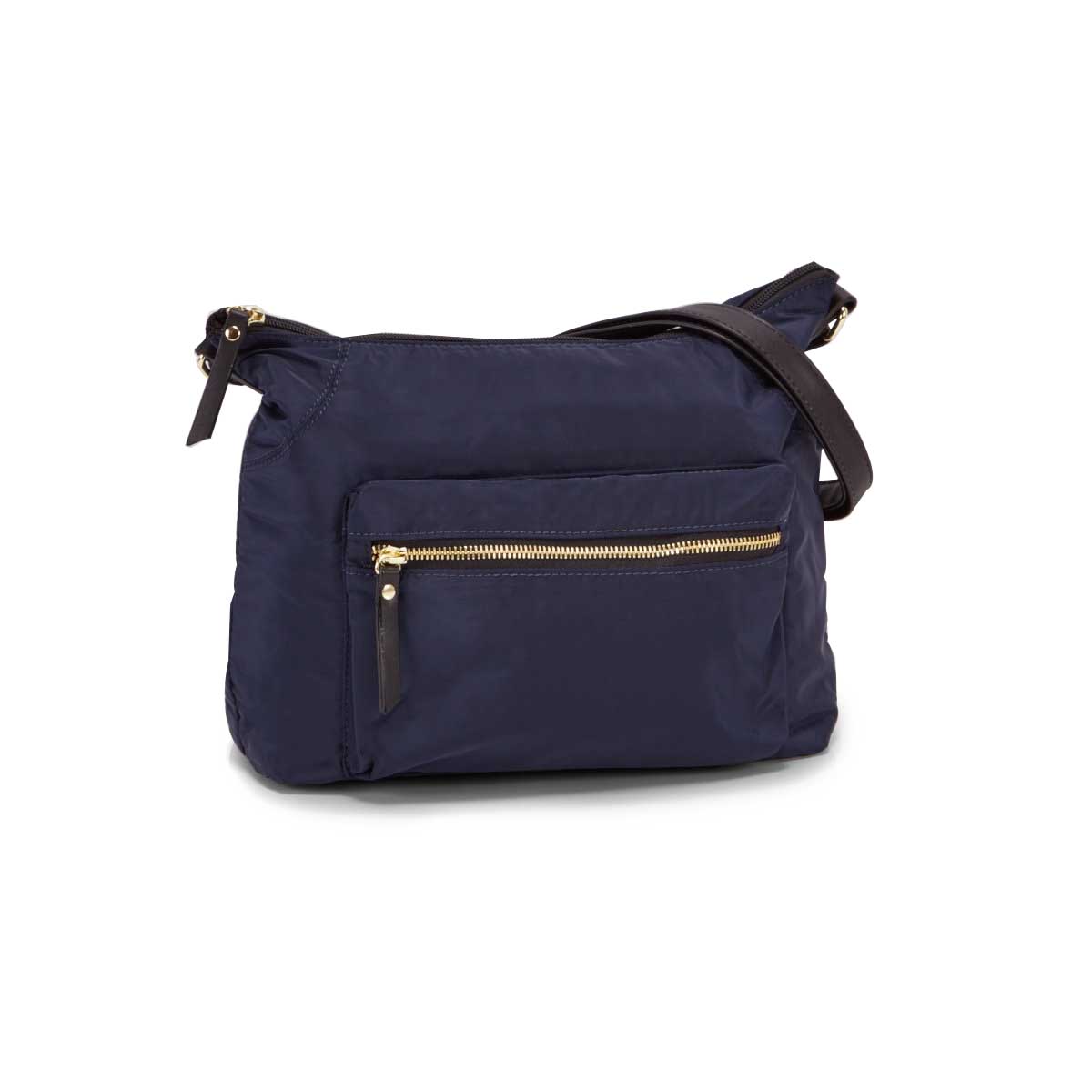 Lds Roots73 navy top zip hobo bag