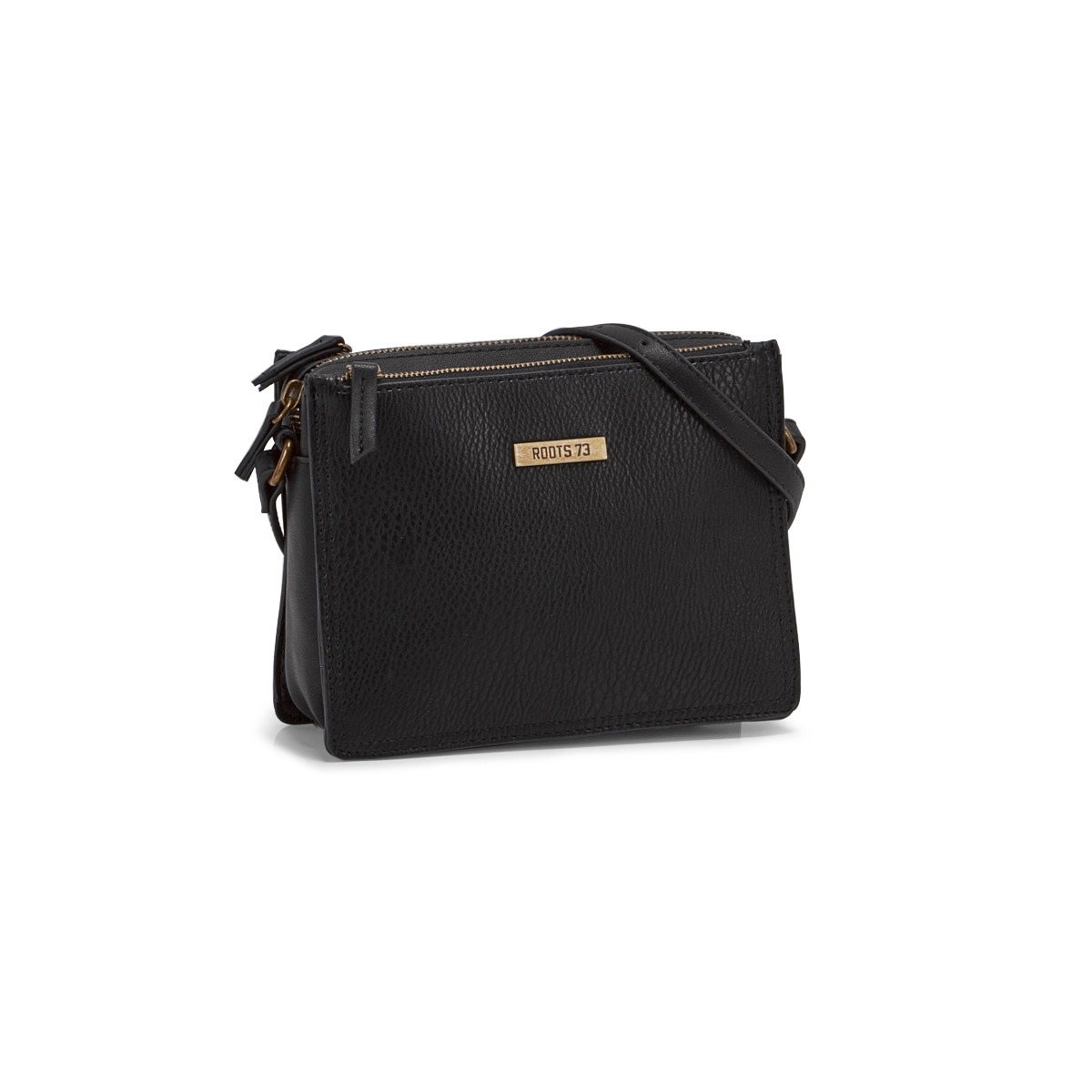 Lds Roots73 blk 3 compartment crossbody