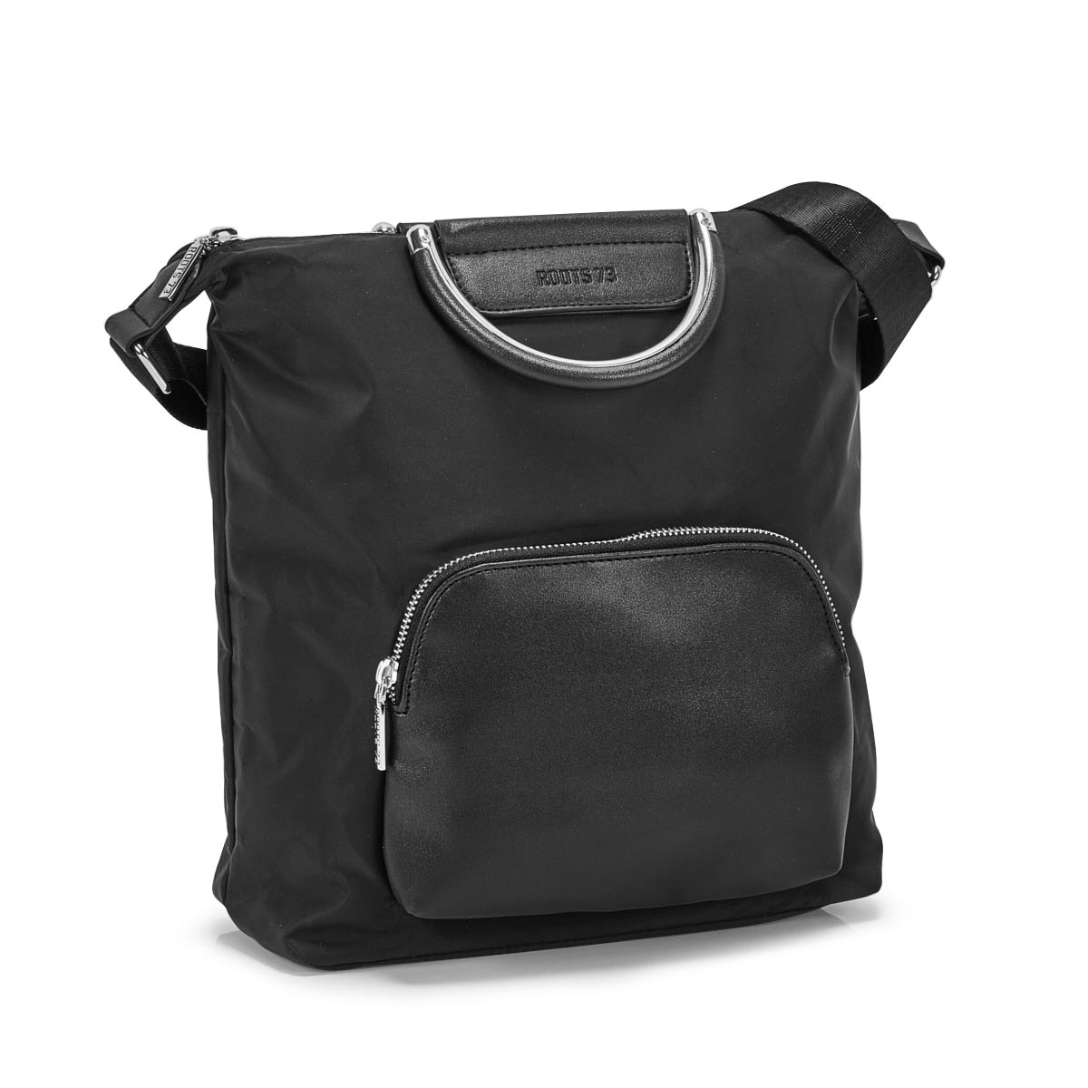 Lds Roots73 black 2 handles hobo bag