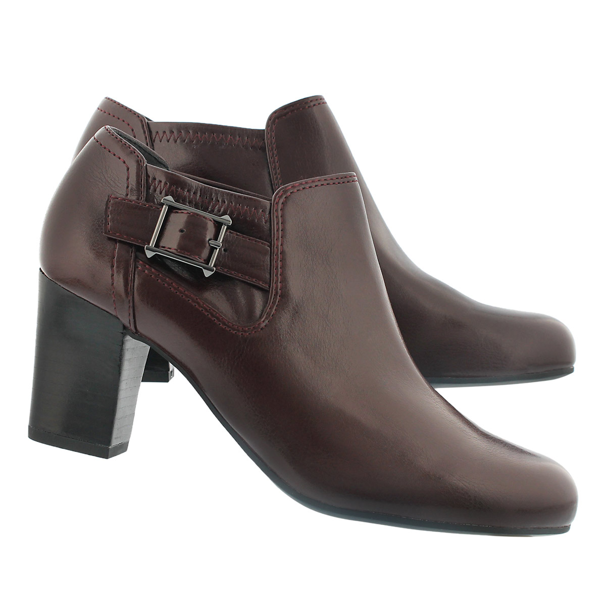 Lds Rapport burgundy buckle dress heel