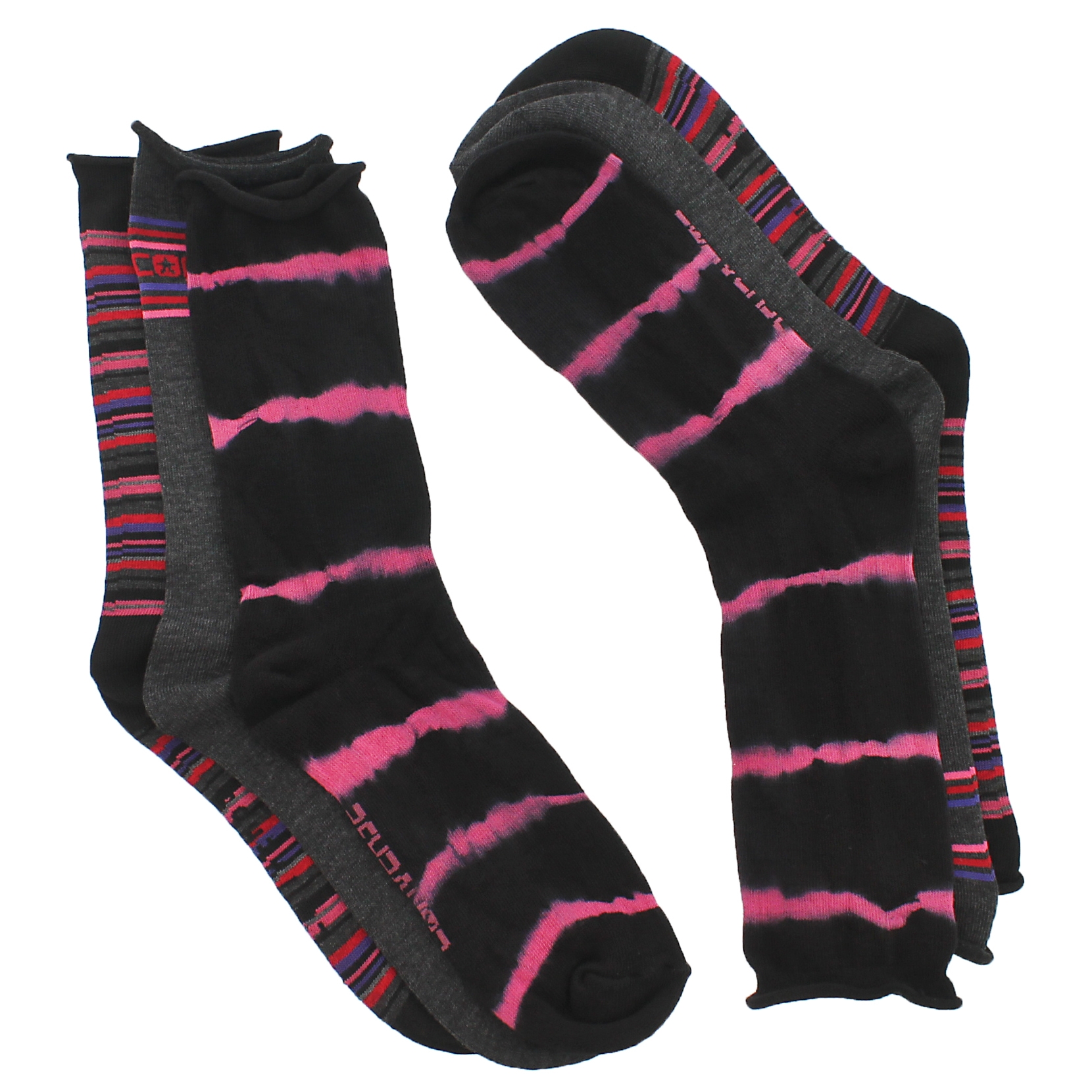 Lds Converse blk/multi tye dyed crew sck