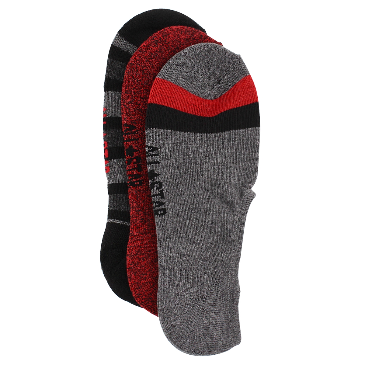 Mns Converse blk multi no show sock 3pk