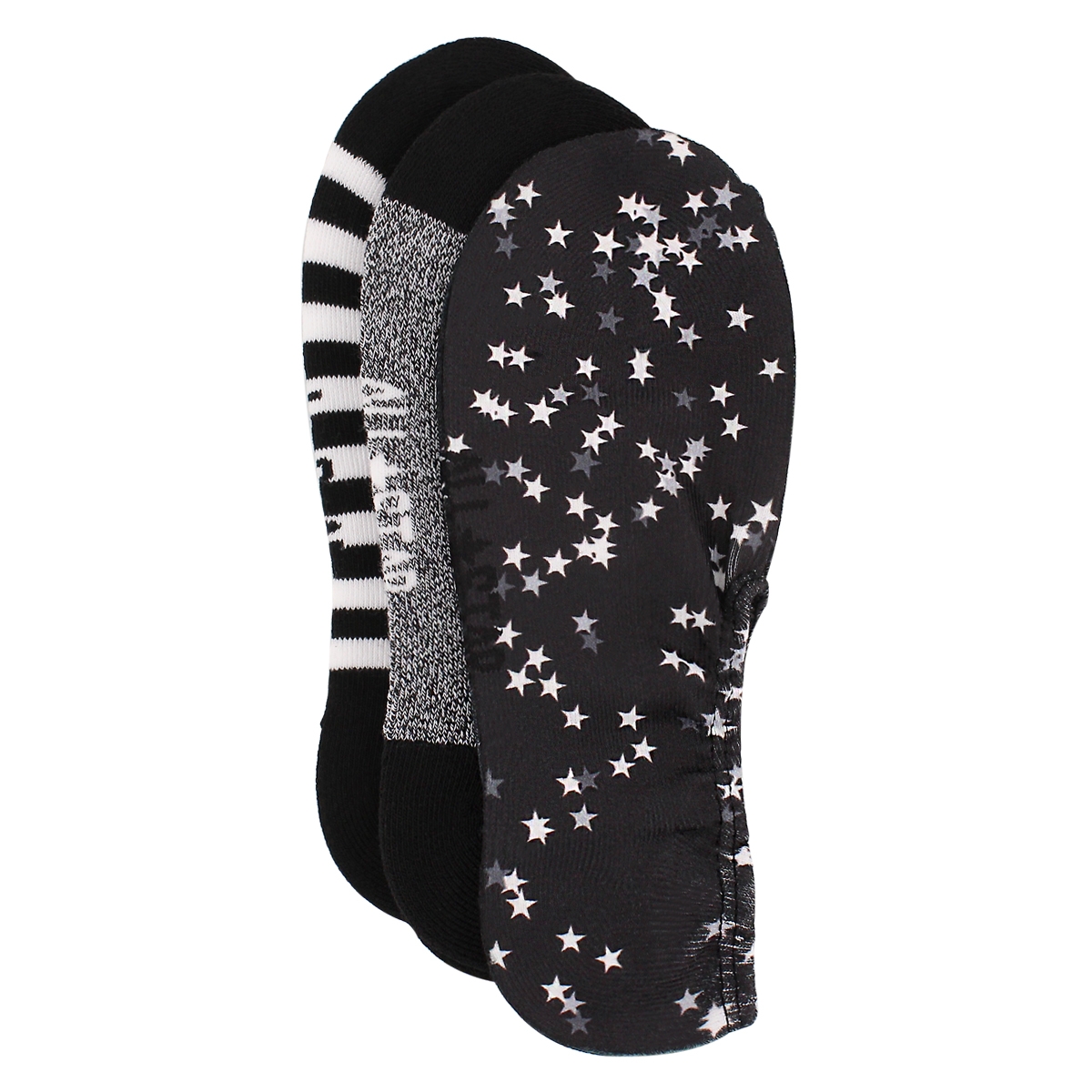 Lds Chucks blk/wht star print ankle sock