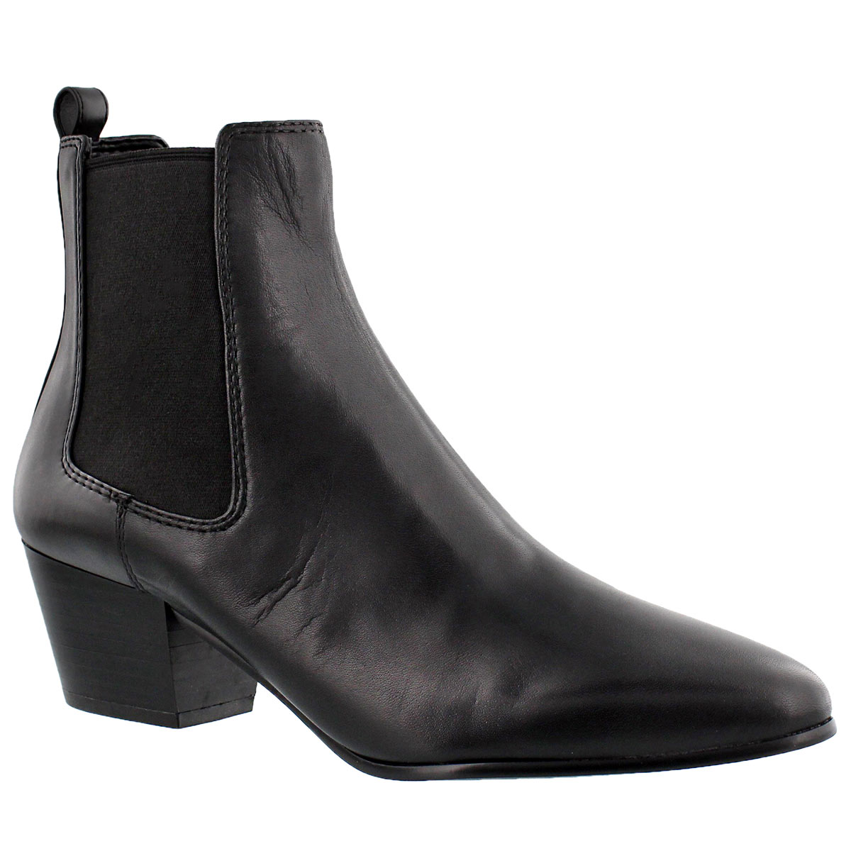 Lds Reesa black leather slip on bootie
