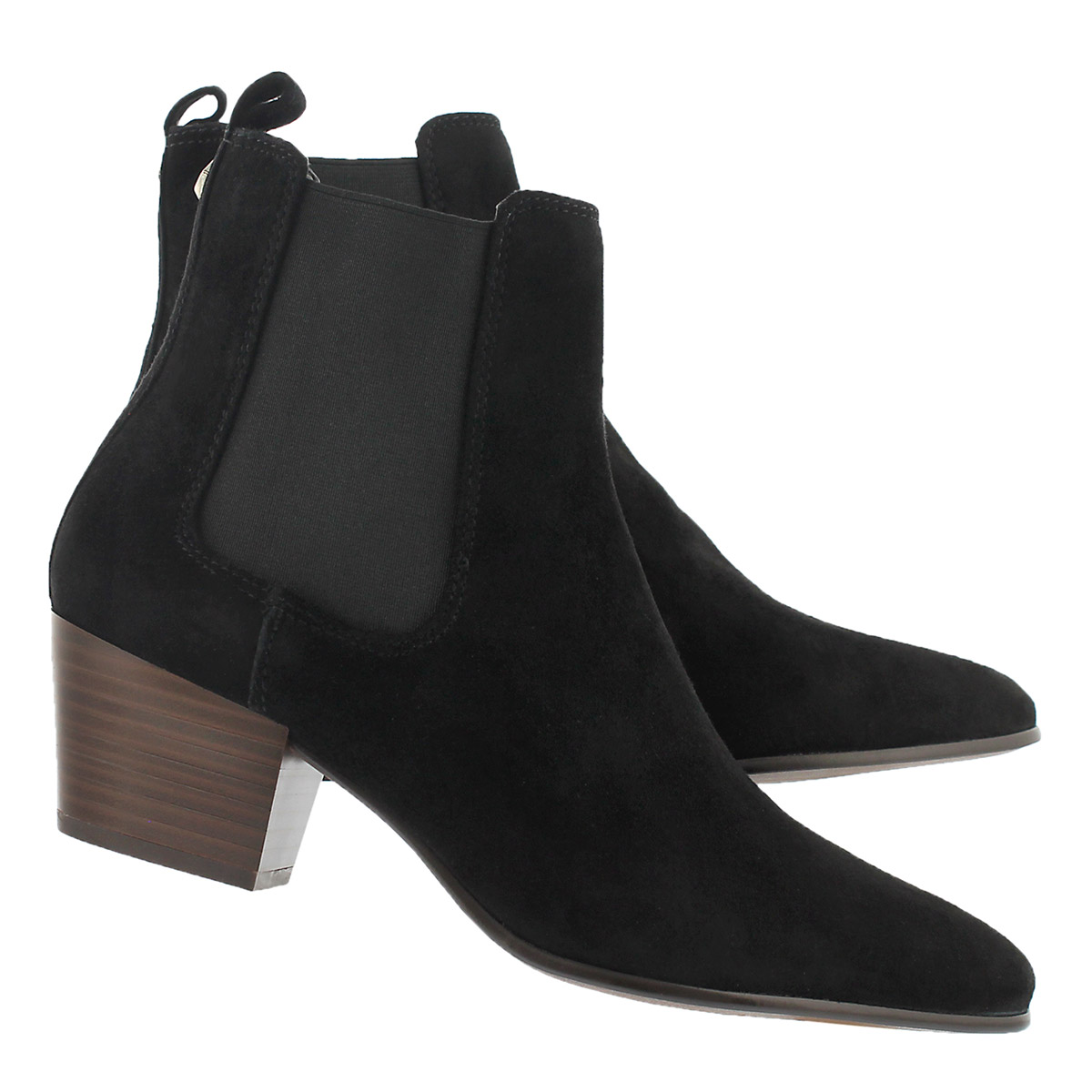 Lds Reesa black suede slip on bootie