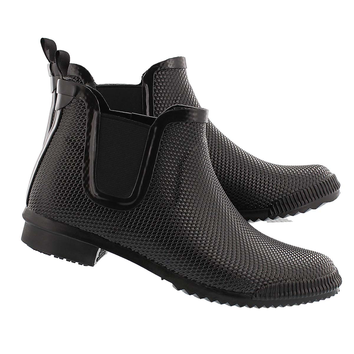 Lds Regent black short rubber boot