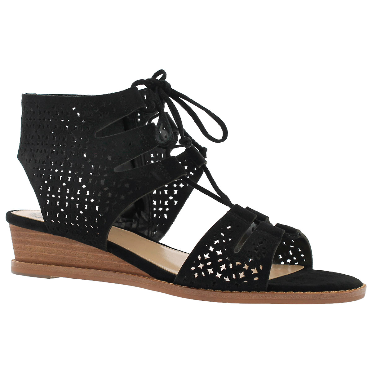 Women's RETANA black casual wedge sandals