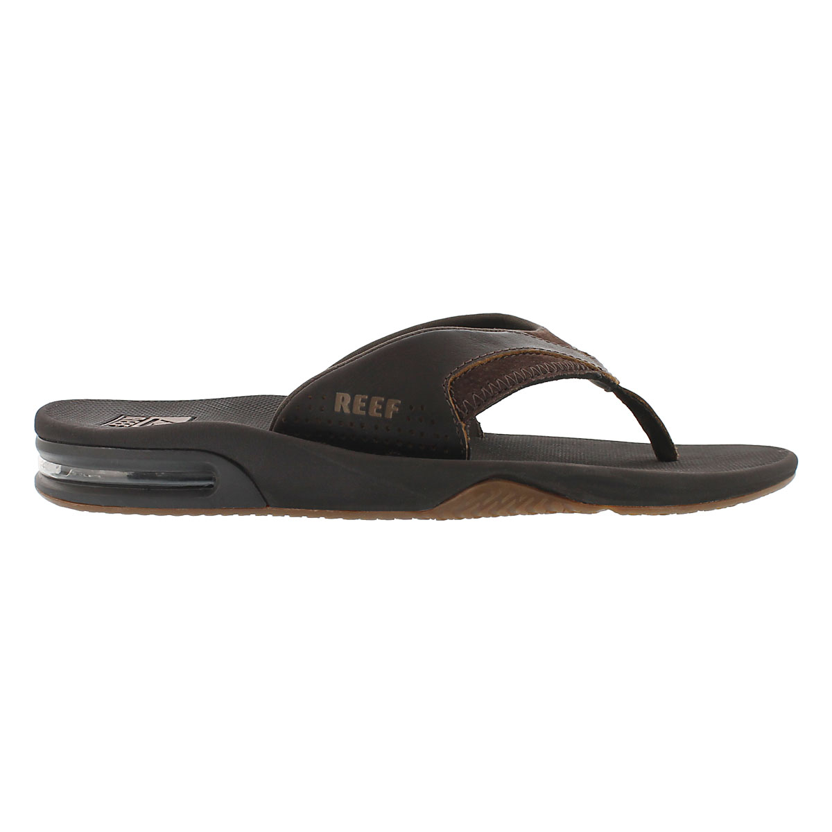 Sandale tong LEATHER FANNING, brun, hom