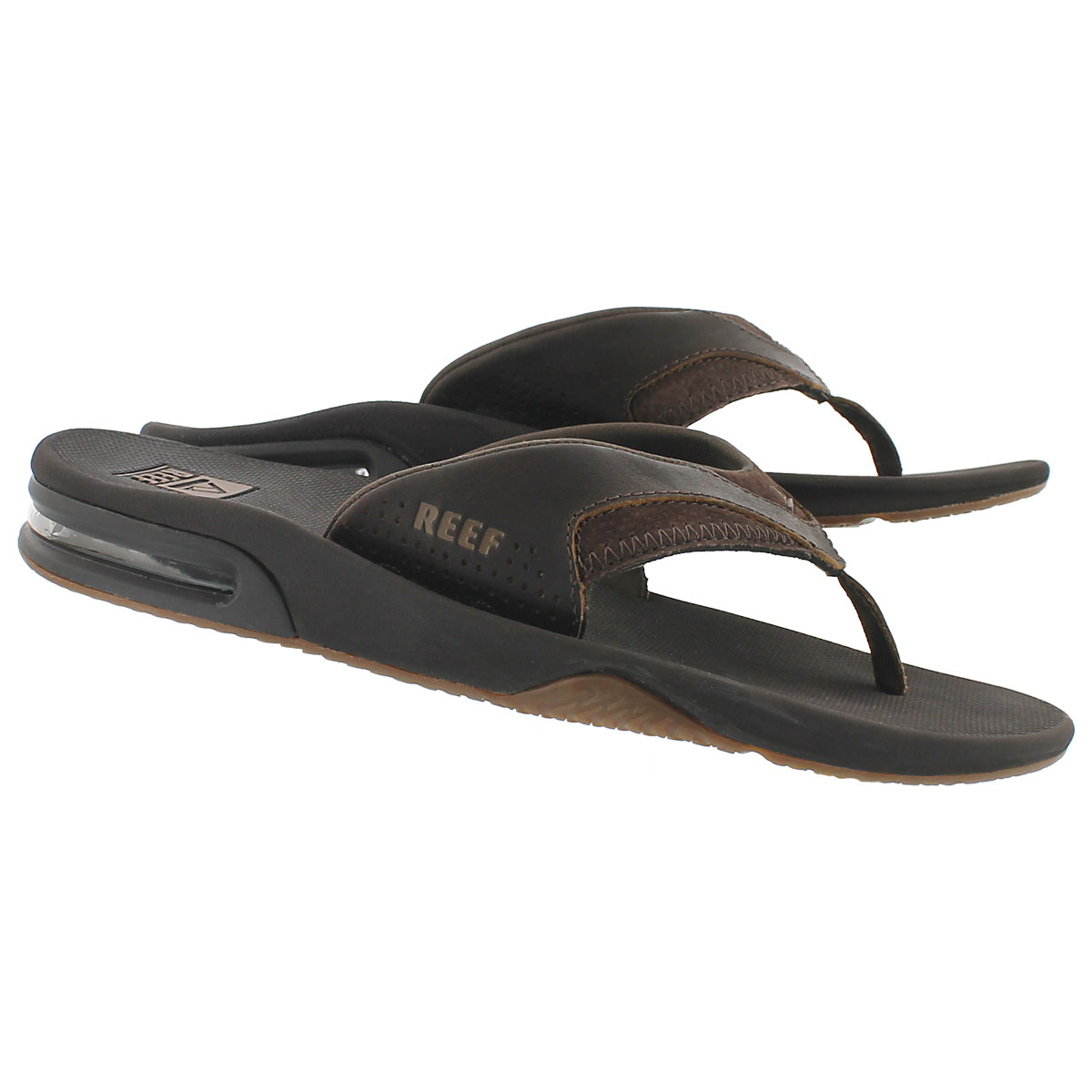 Sandale tong LEATHER FANNING, brun, hom