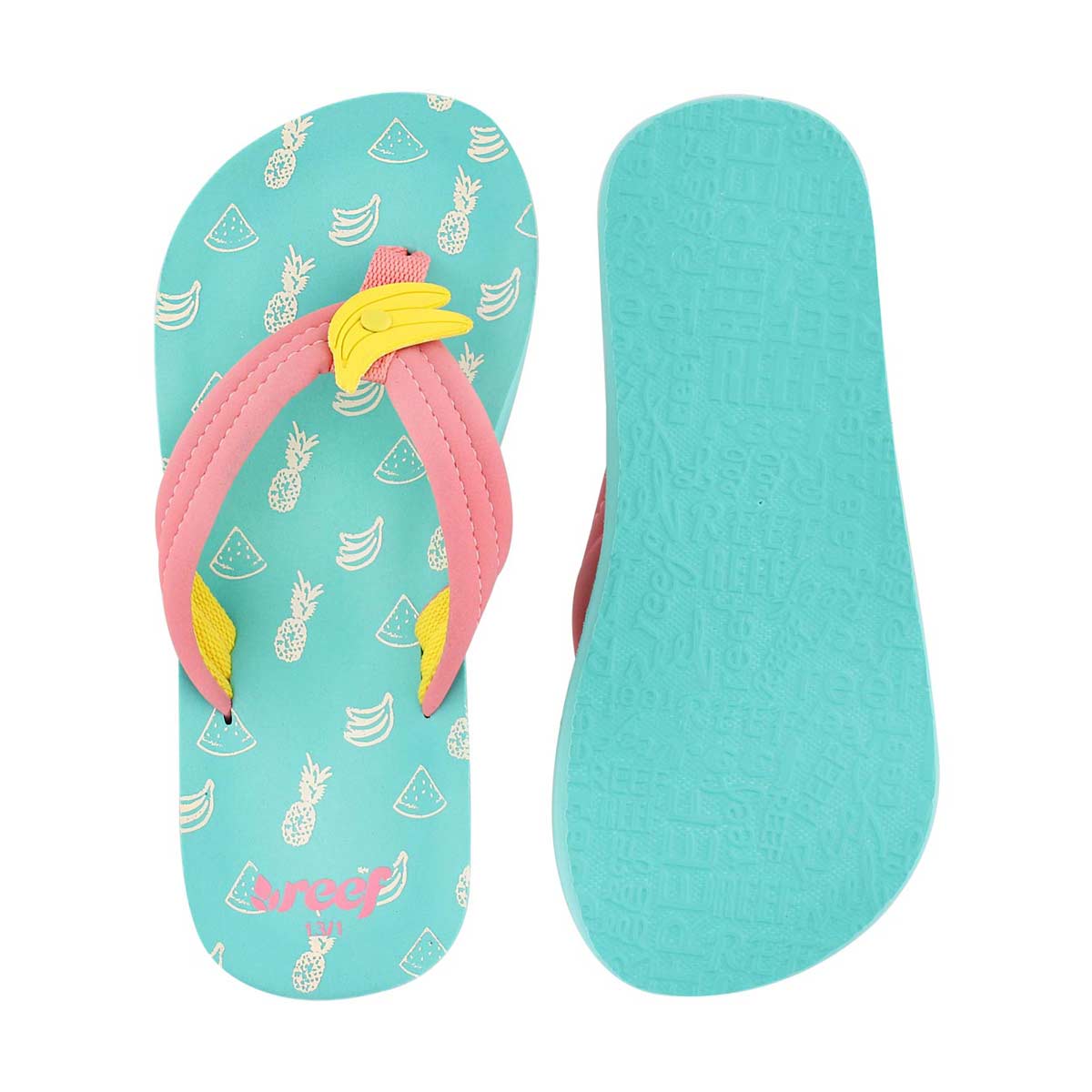 Grls Little AHI Fruits banana flip flop
