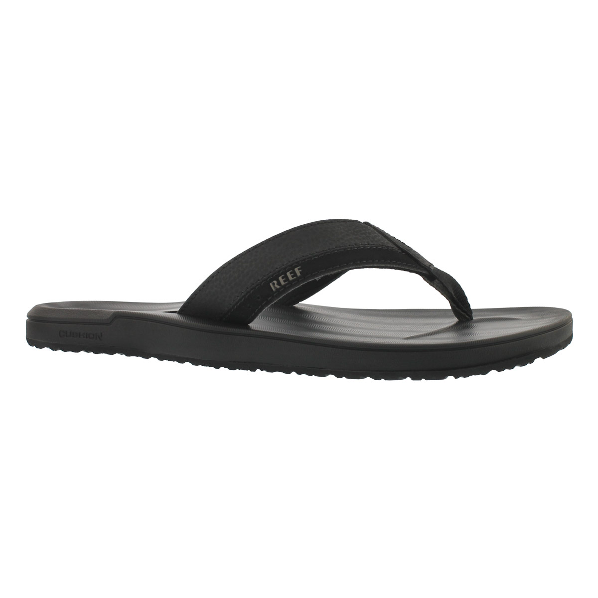 Men's CONTOURED CUSHION black thong sandal