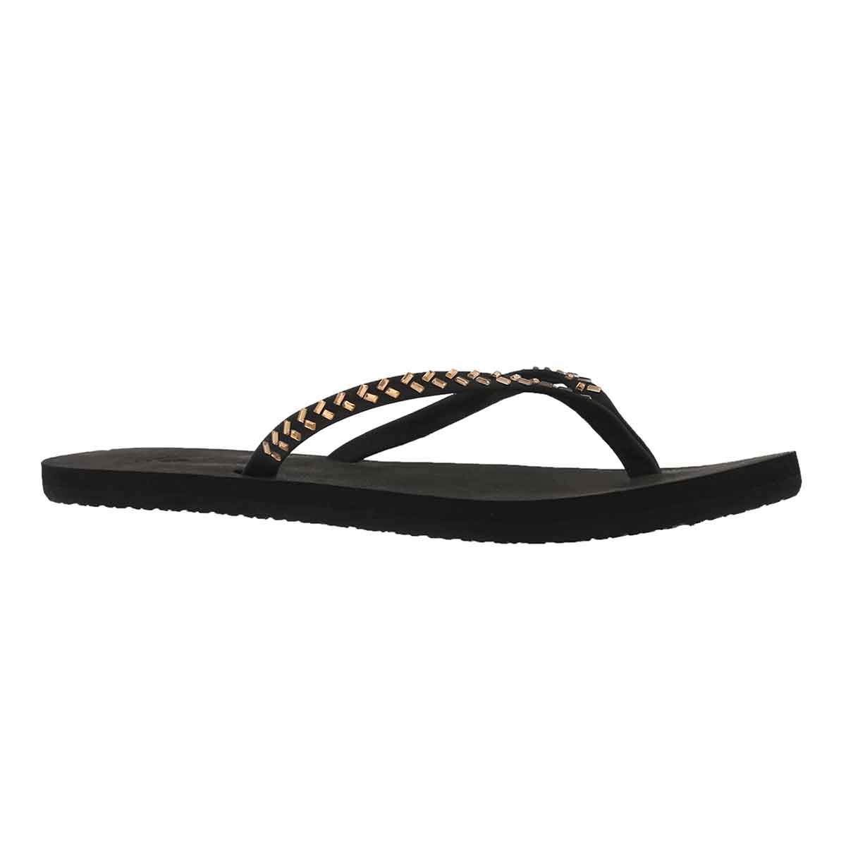 Women's BLISS EMBELLISH black/bronze flip flop