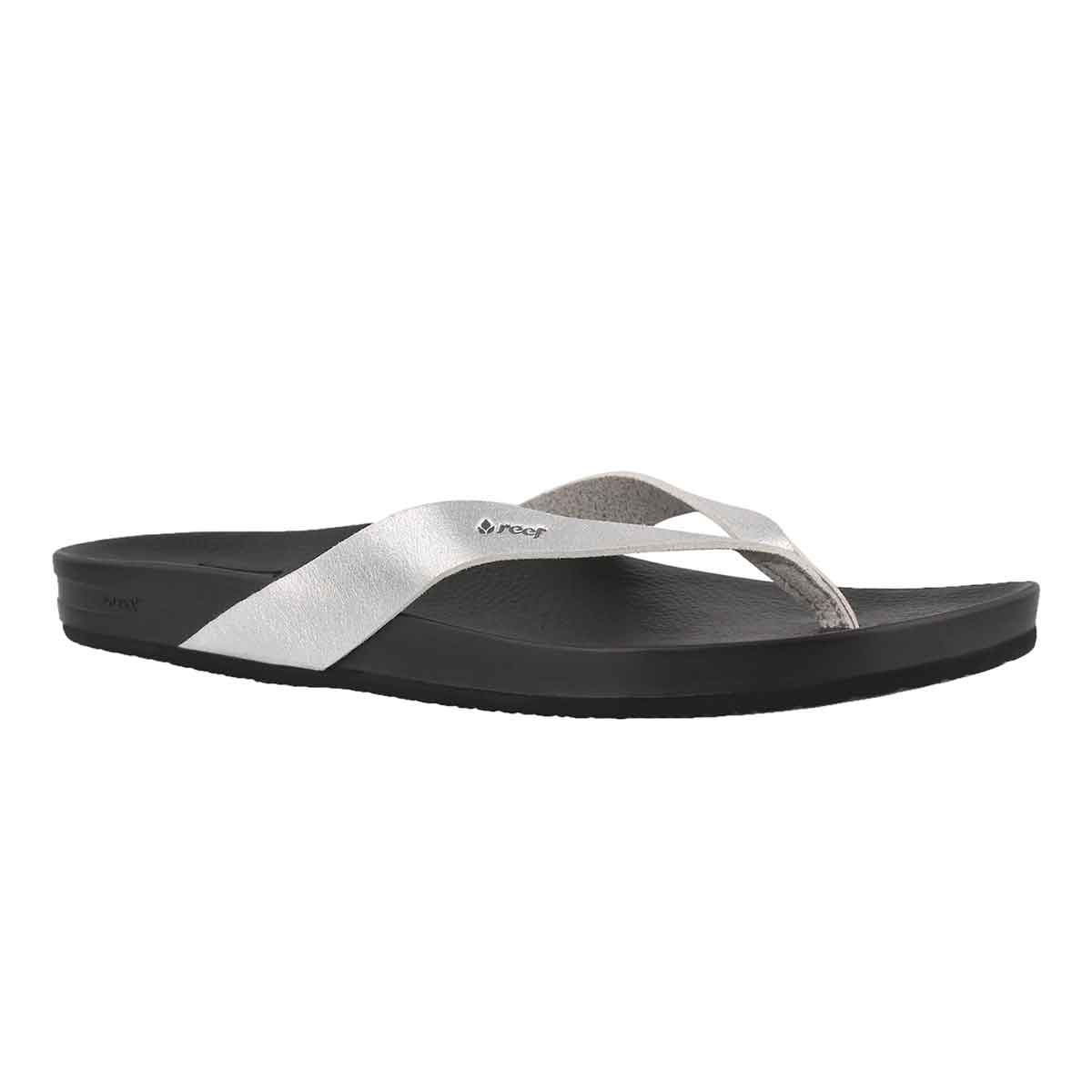 Women's CUSHION BOUNCE COURT pewter thong sandal