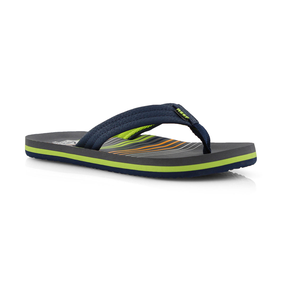 Bys AHI stripe green waves flip flop