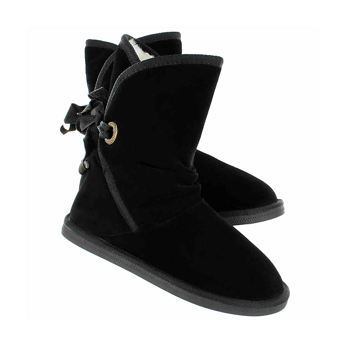 Grls Ribbon Jr black casual boot