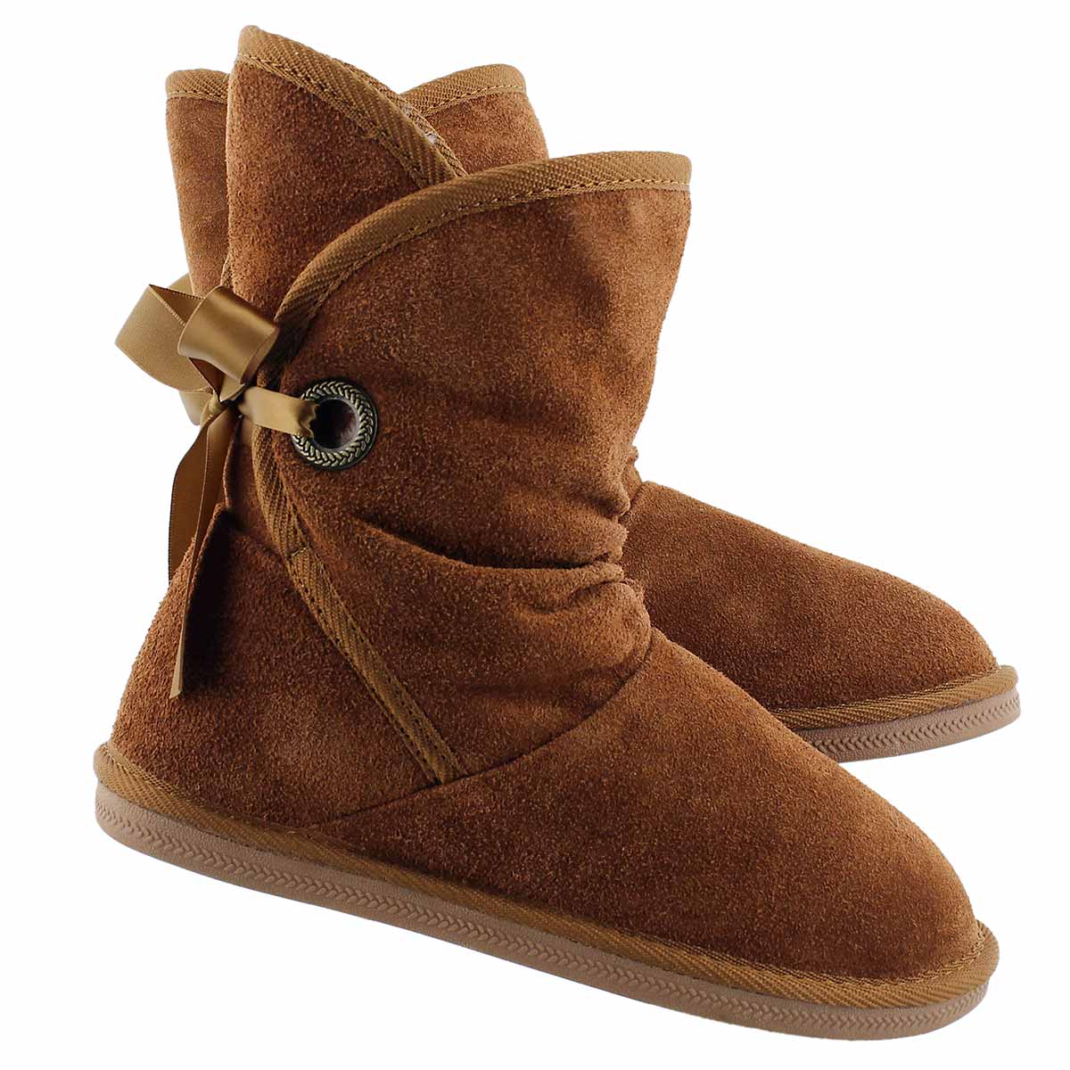 Lds Ribbon 2 chest suede lined boot