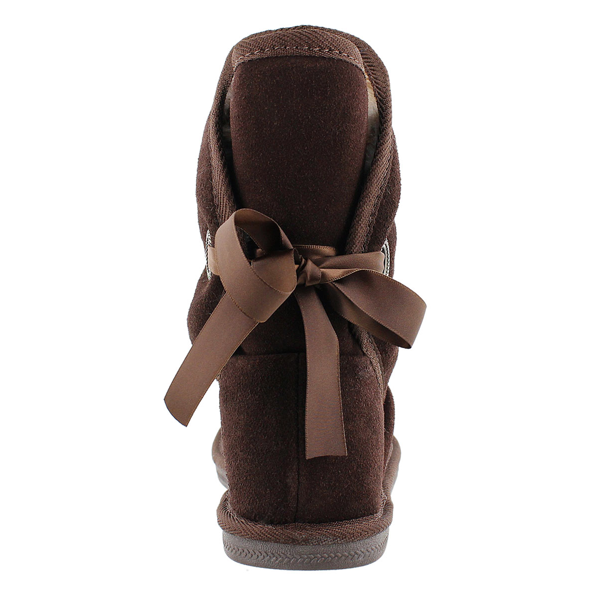 Lds Ribbon 2 choc brn suede lined boot