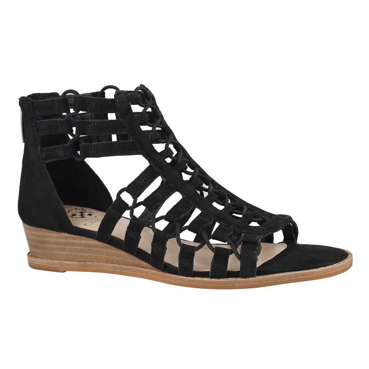 Lds Richetta black casual wedge sandal