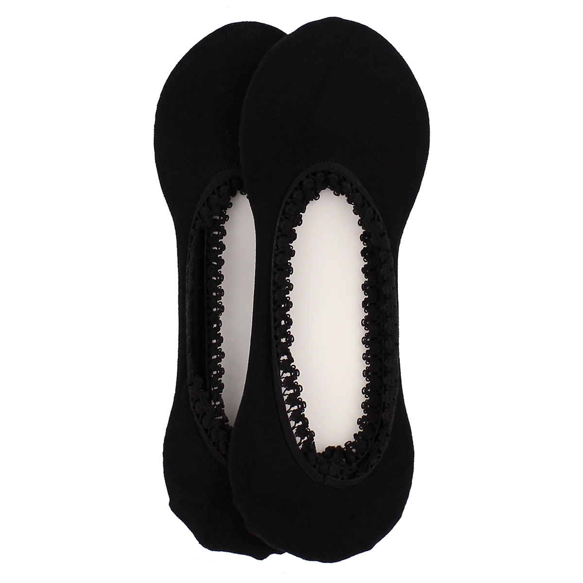 Lds Lace Trim black liner - 2pk