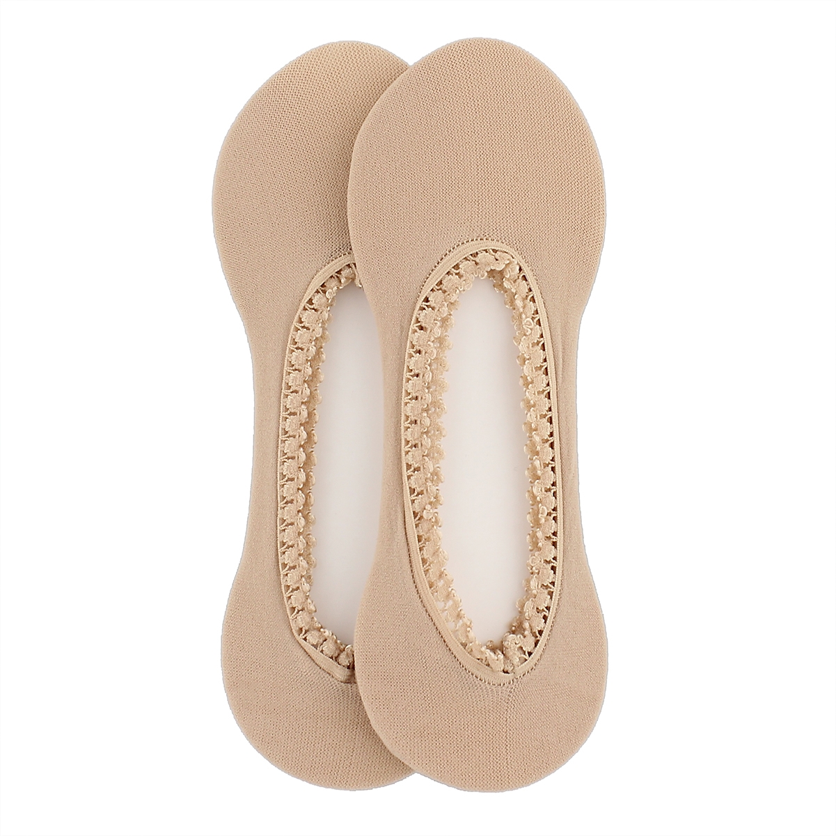 Lds Lace Trim nude liner - 2pk