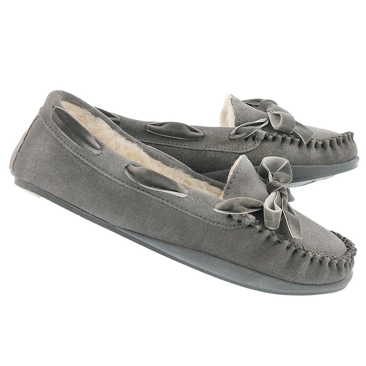 Lds Rochelle II grey suede moccasin