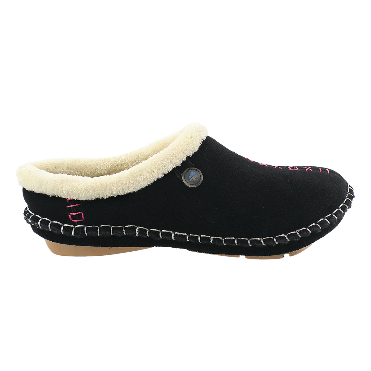 Lds Rosa black closed back slipper
