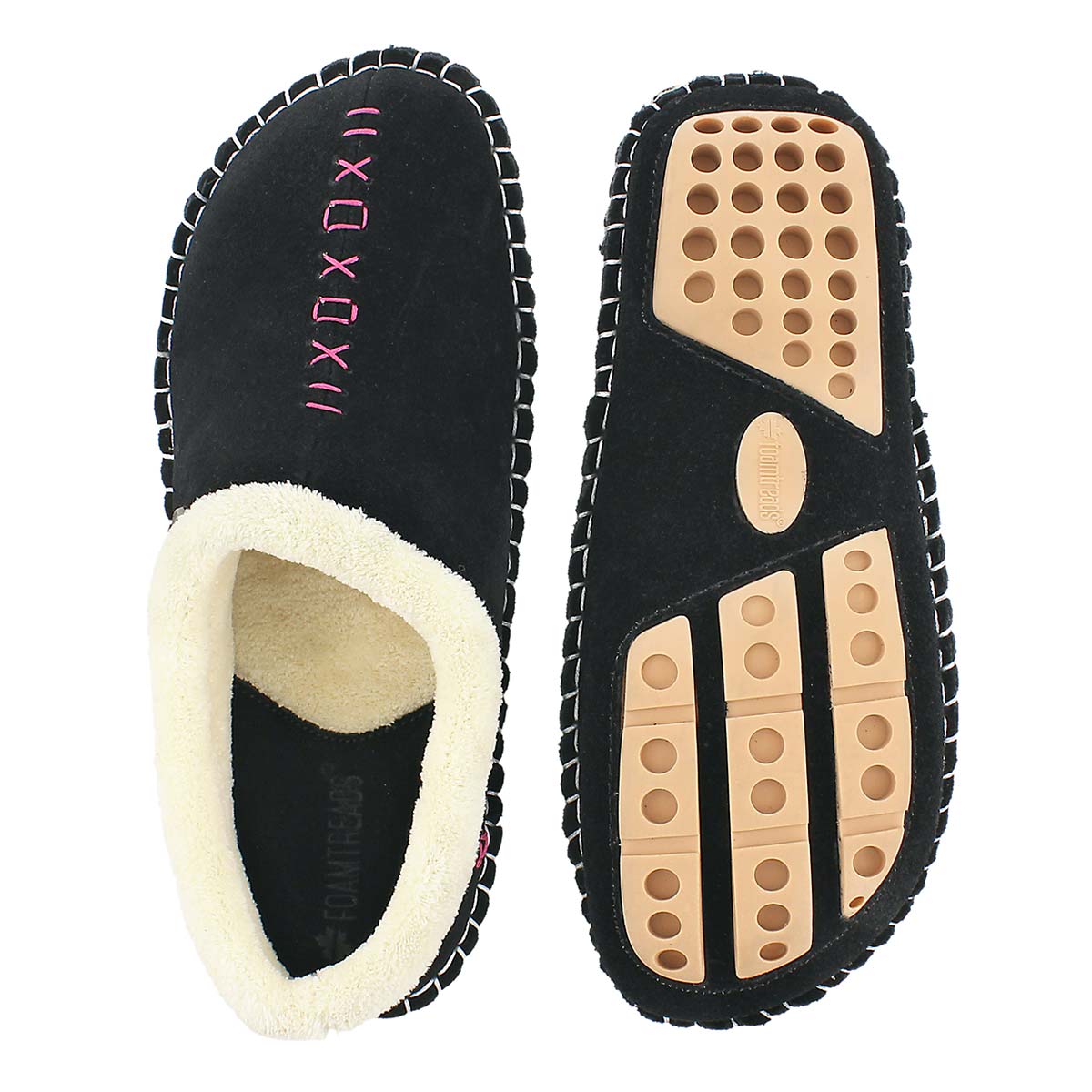 Lds Rosa black closed back slipper