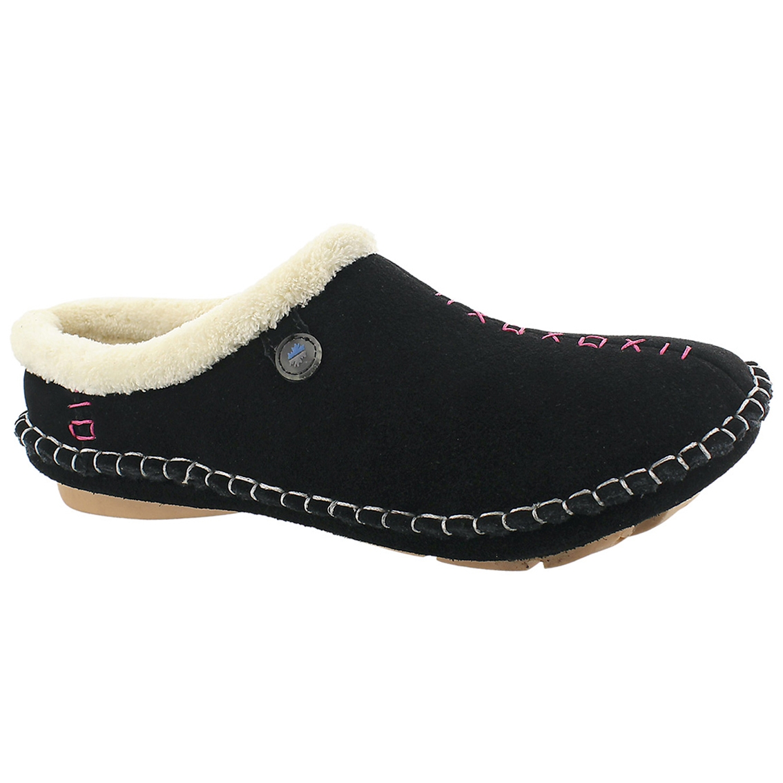 Lds Rosa black closed back slipper