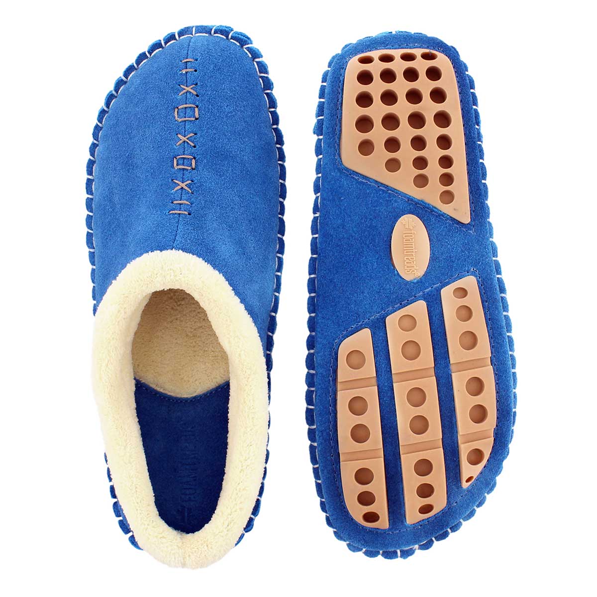 Lds Rosa sky blue closed back slipper