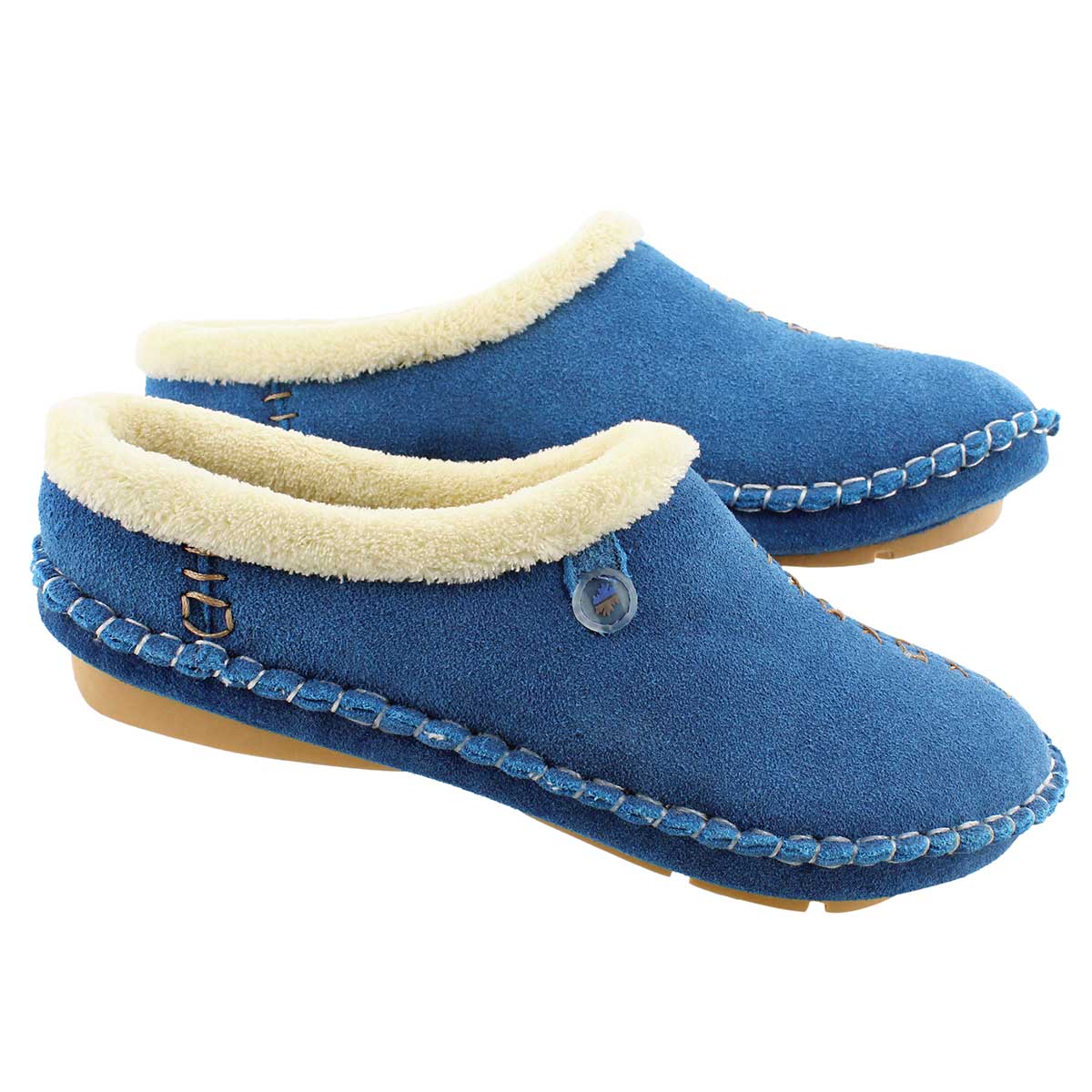 Lds Rosa sky blue closed back slipper