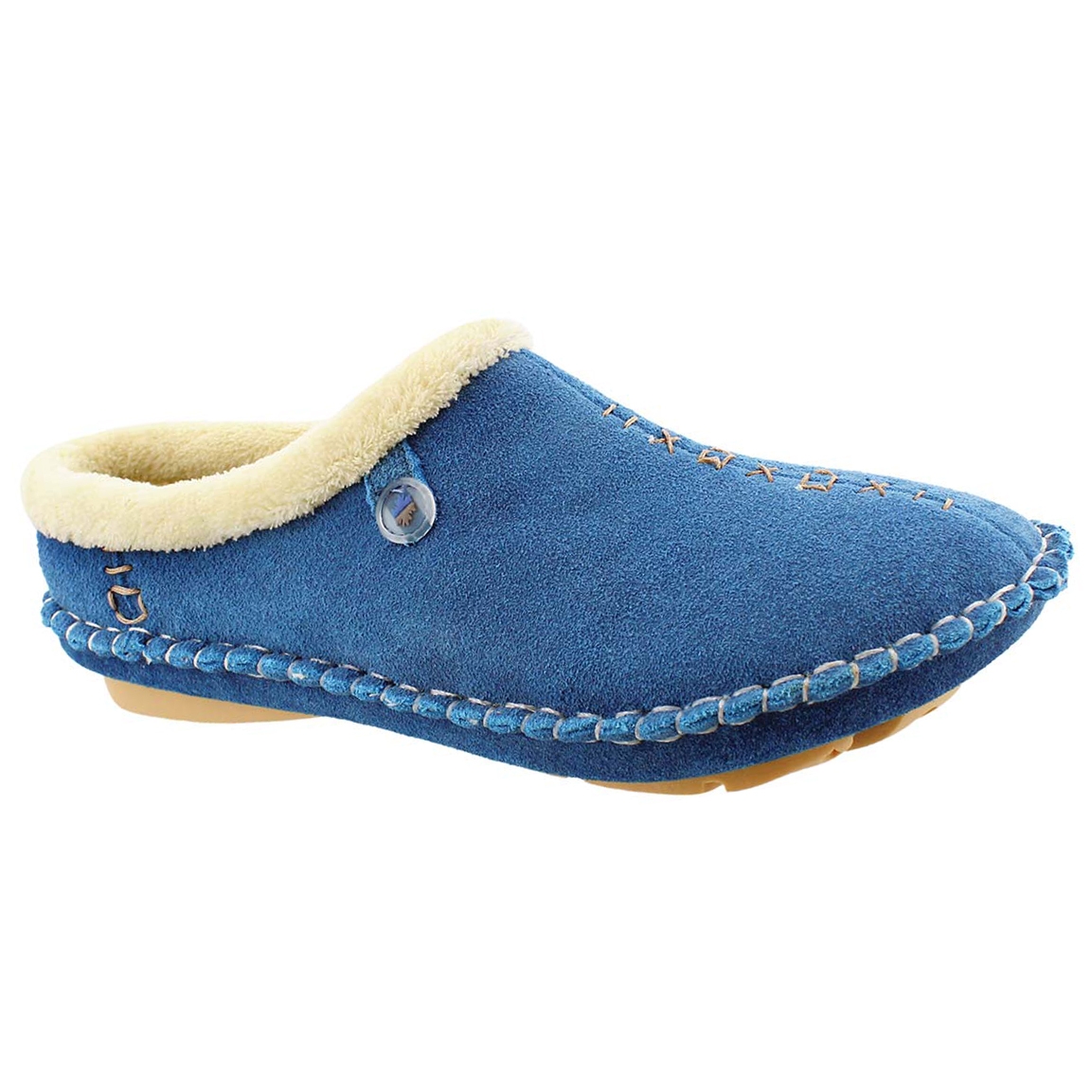 Lds Rosa sky blue closed back slipper
