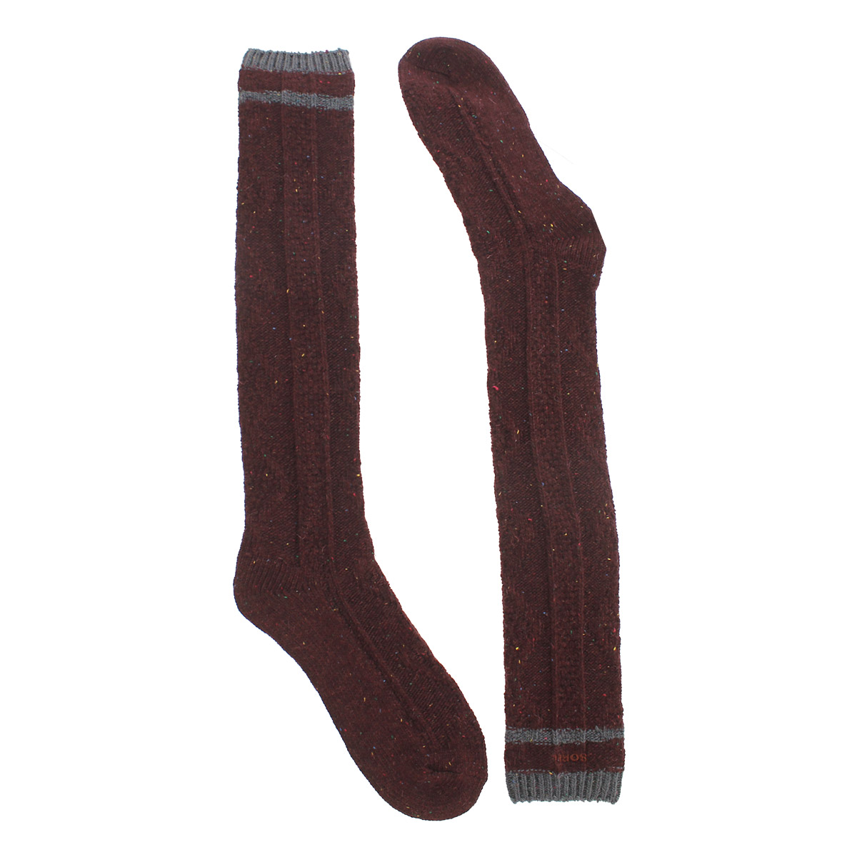 Lds 56NOversizedCable redwood tweed sock