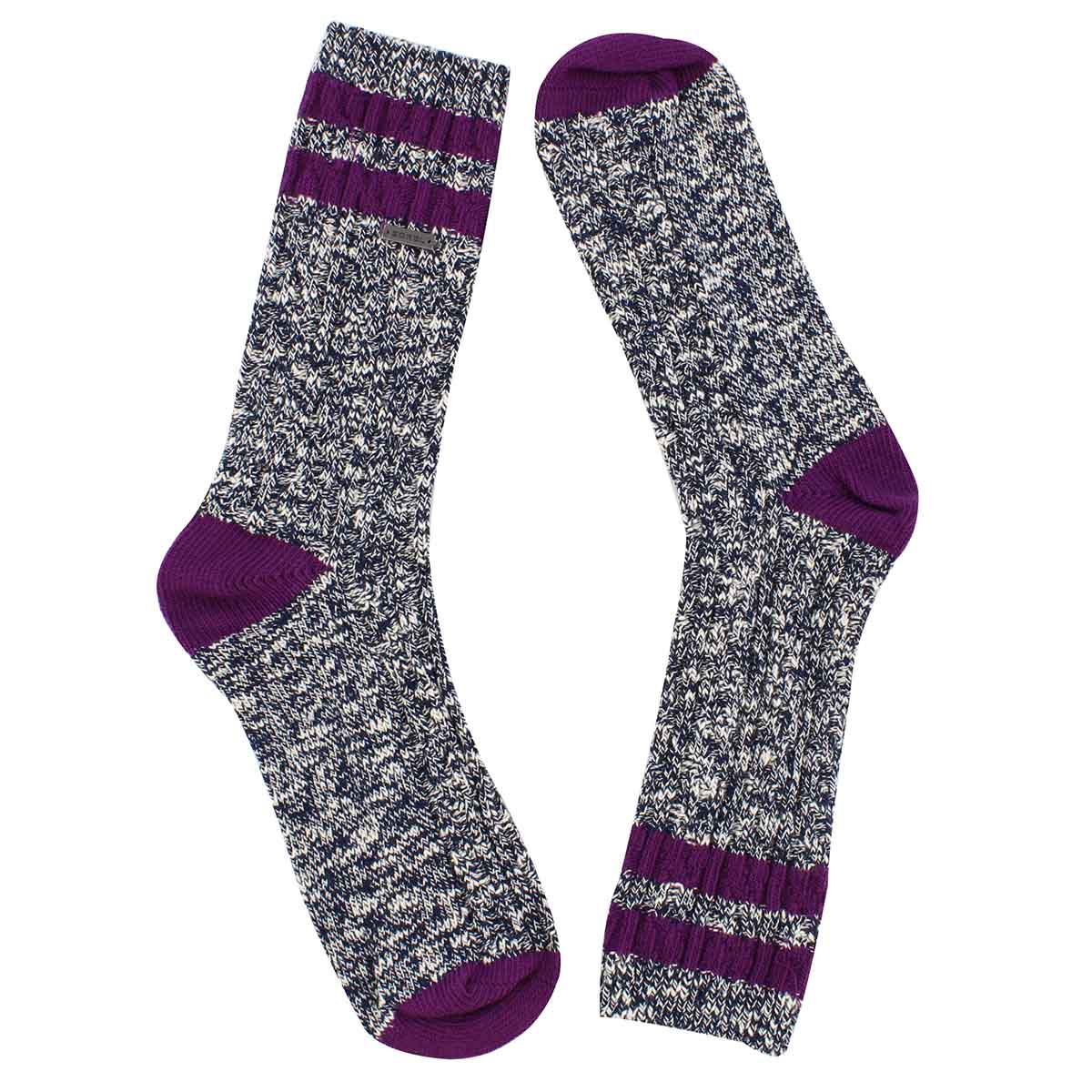 Lds VarsityStripe nvy/iris tall sock