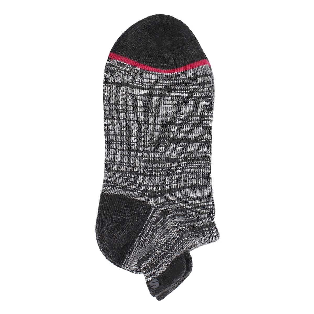 Lds Spacedye char/rose no show sock