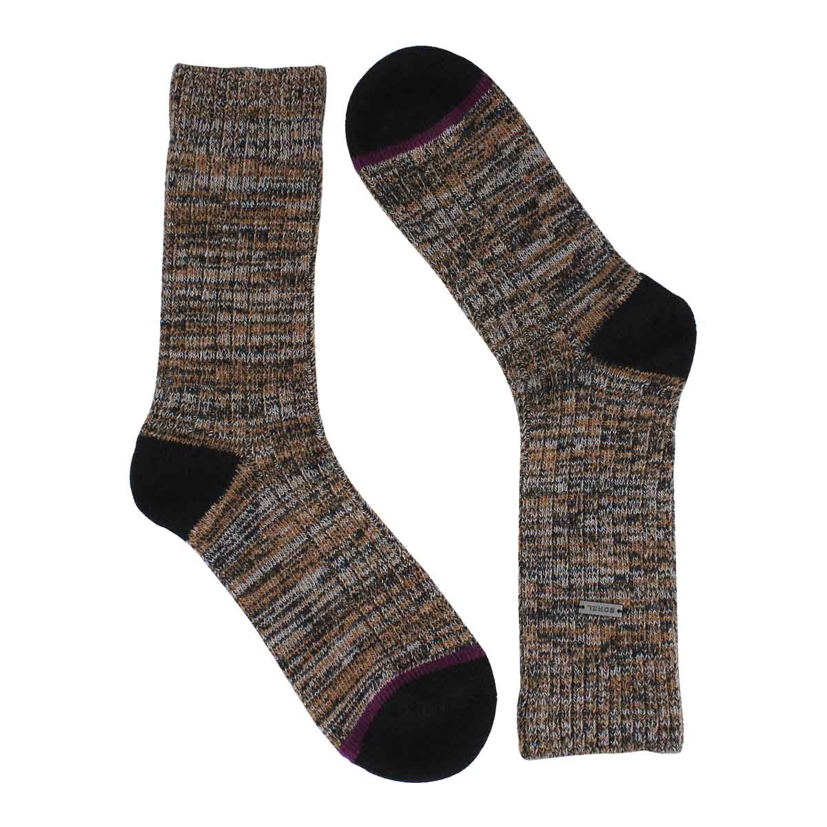 Lds Spacedye black/brown tall sock