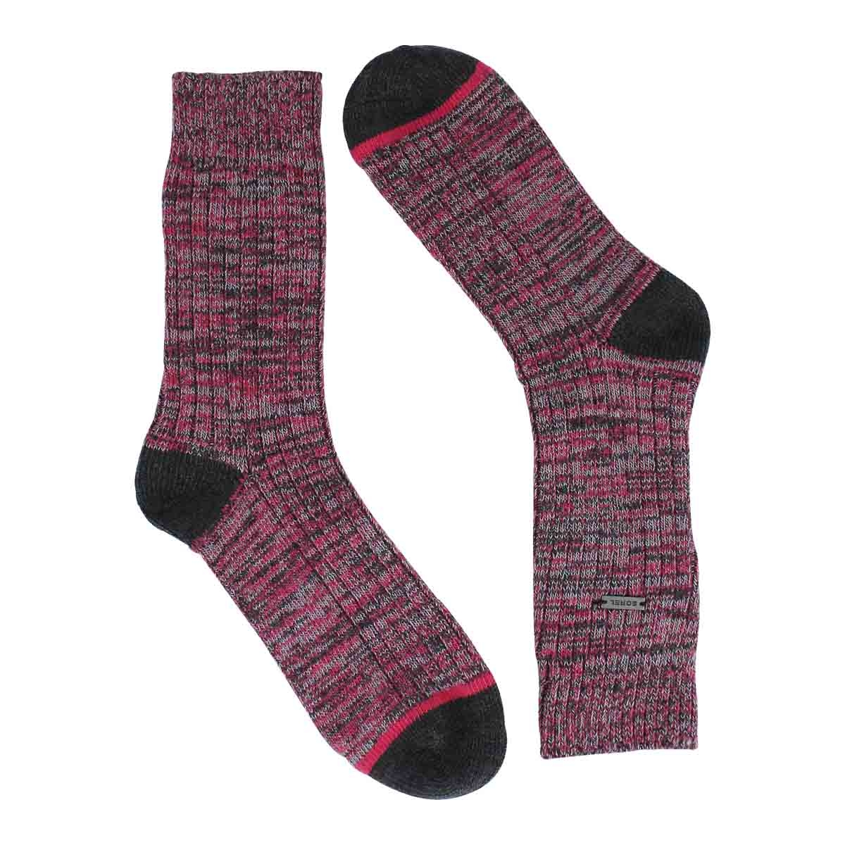 Lds Spacedye char/rose tall sock