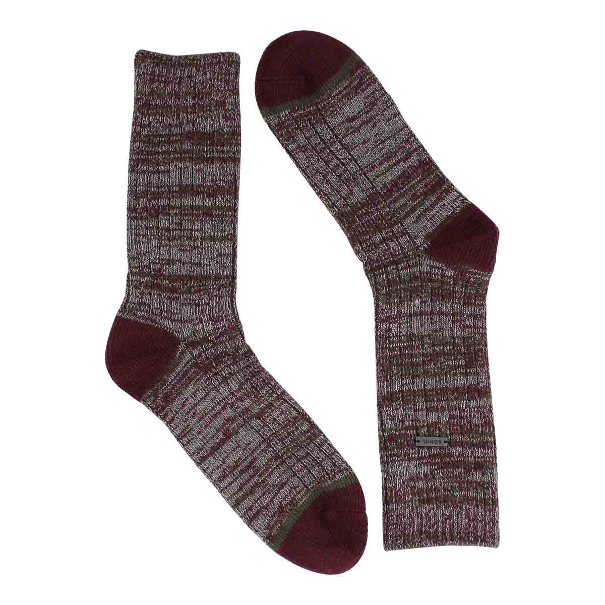 Lds Spacedye wine/grey tall sock
