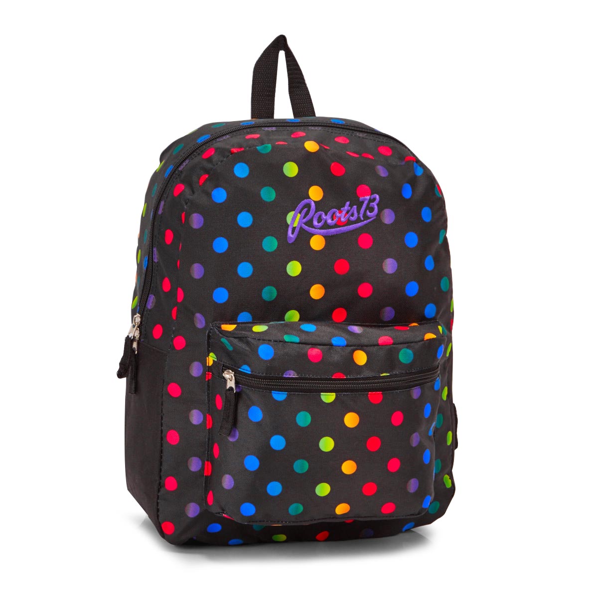 Lds Roots73 blk mlti polka dots backpack