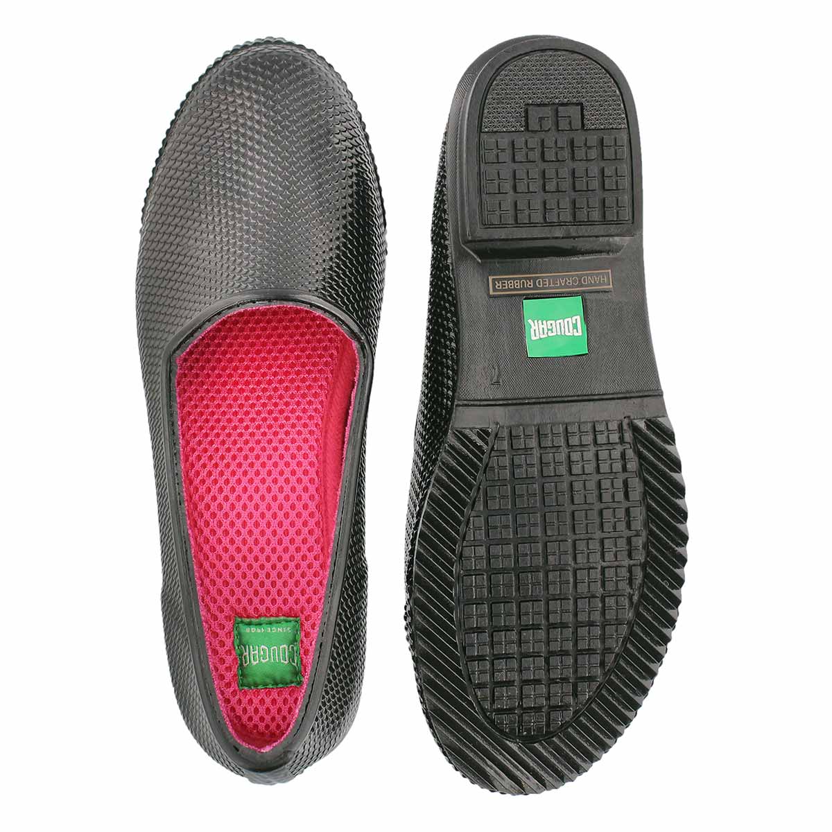 Lds Ruby blk snake rubber loafer
