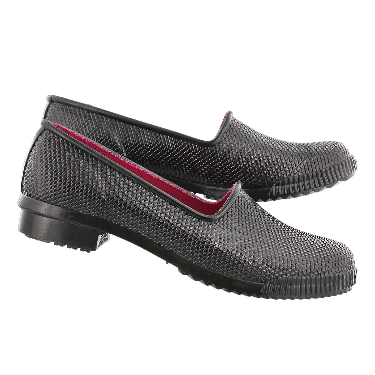 Lds Ruby blk snake rubber loafer