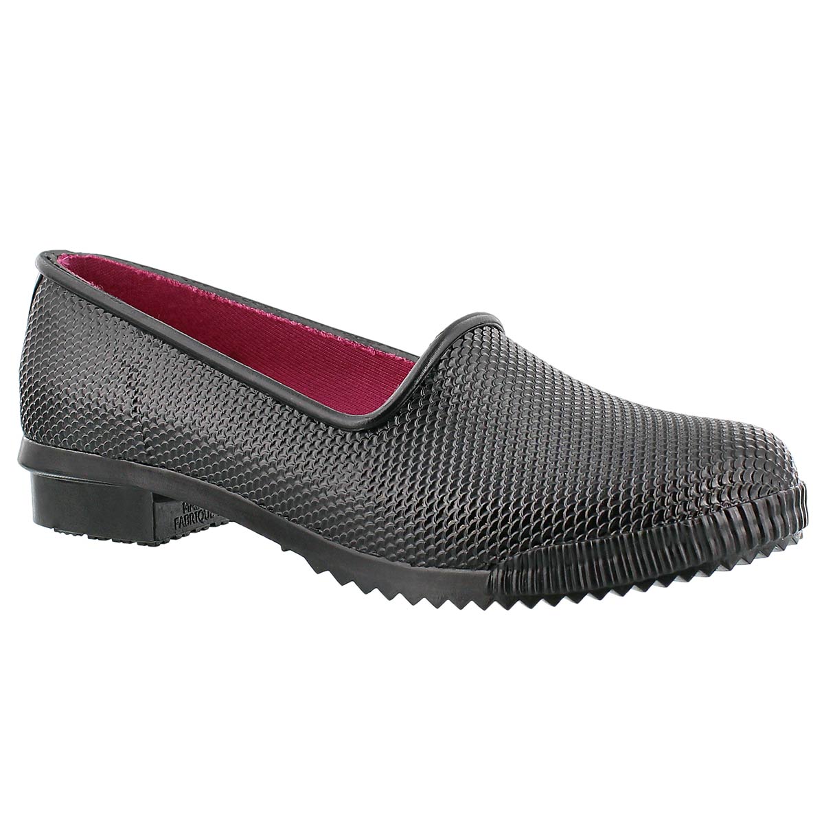 Lds Ruby blk snake rubber loafer