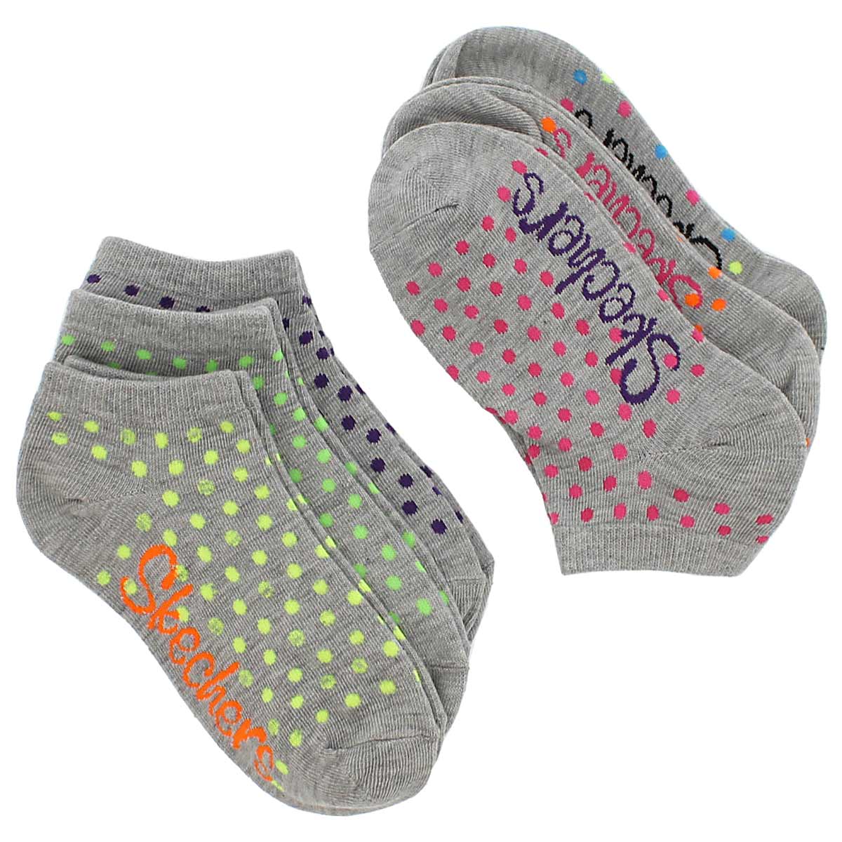 Grls Low Cut Fashion multi MED sock 6pk