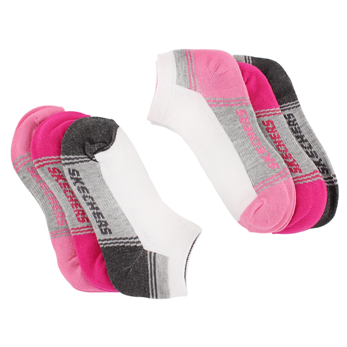 Grls Low Cut NoTerry multi ankle sock 6p