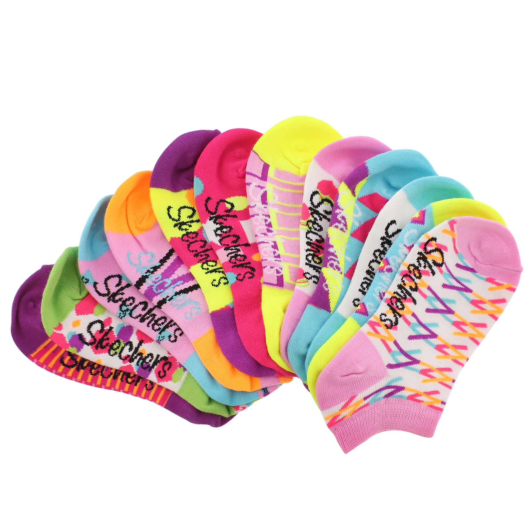 Grls Mix & Match ppl/pnk 6pk low cut