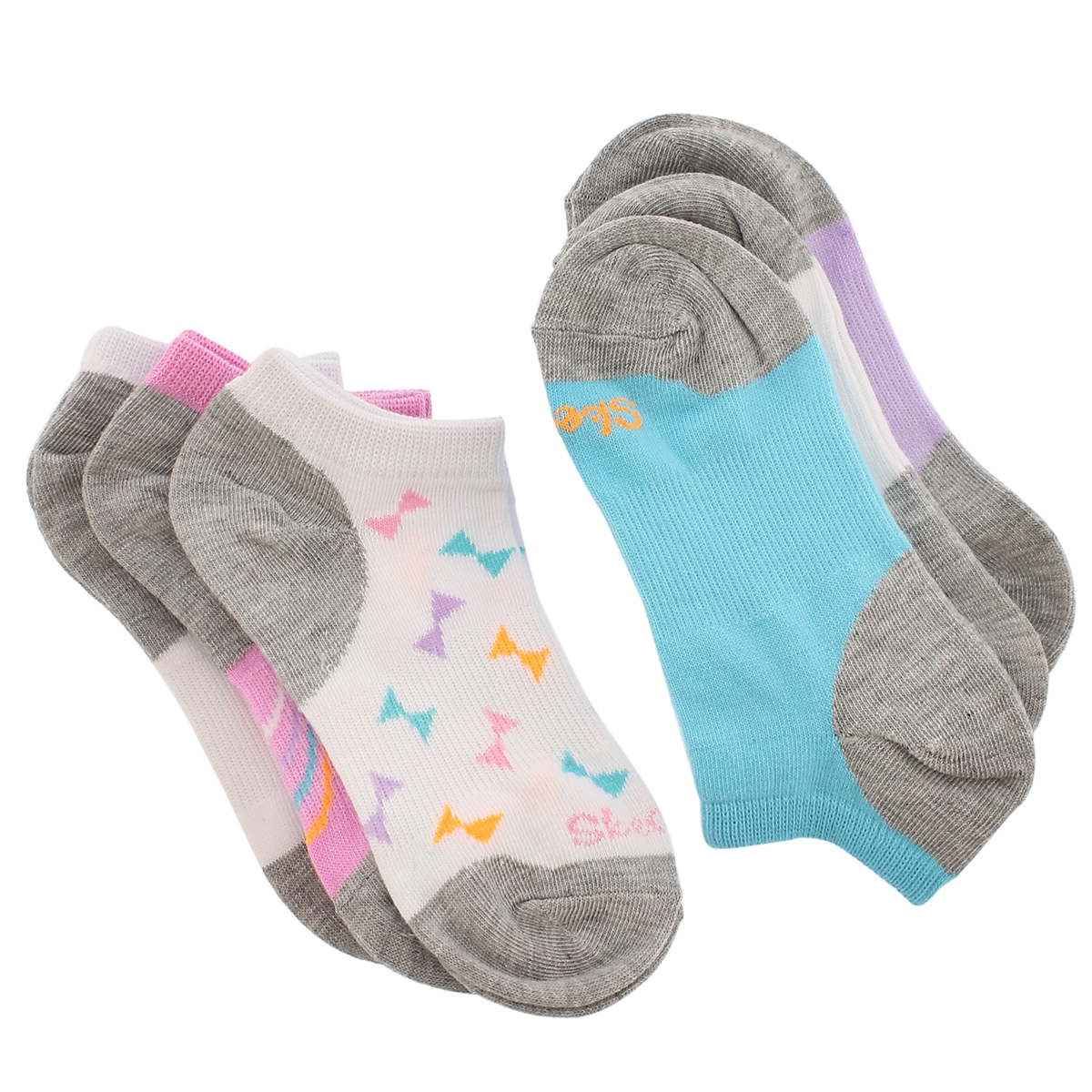 Grls Non Terry Sport pastel 6pk low cut