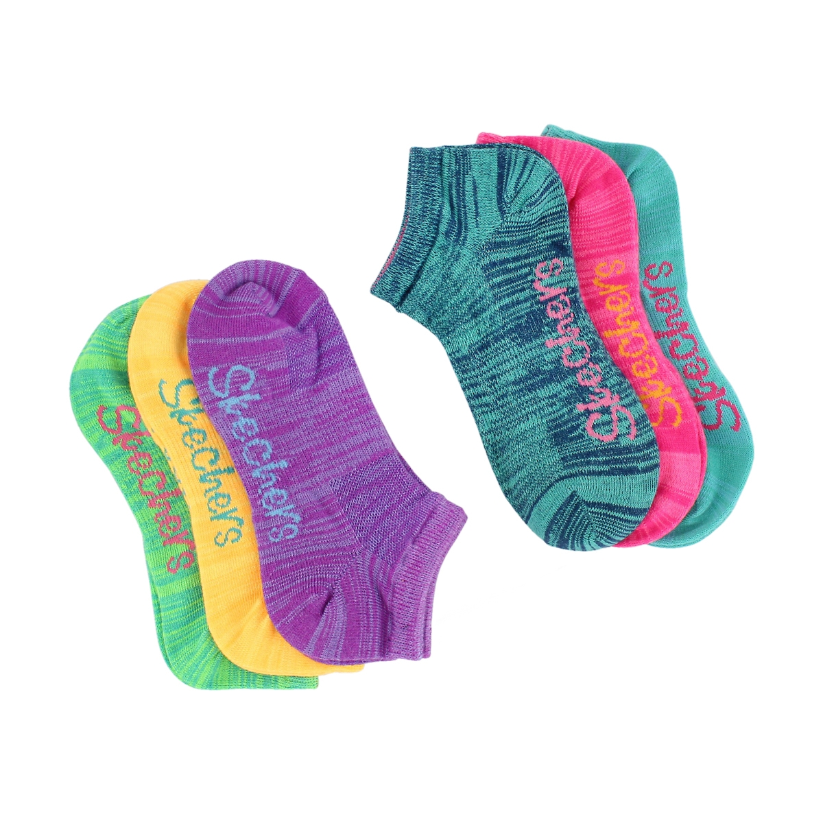 Girls' LOW CUT NO TERRY MED multi socks - 6pk