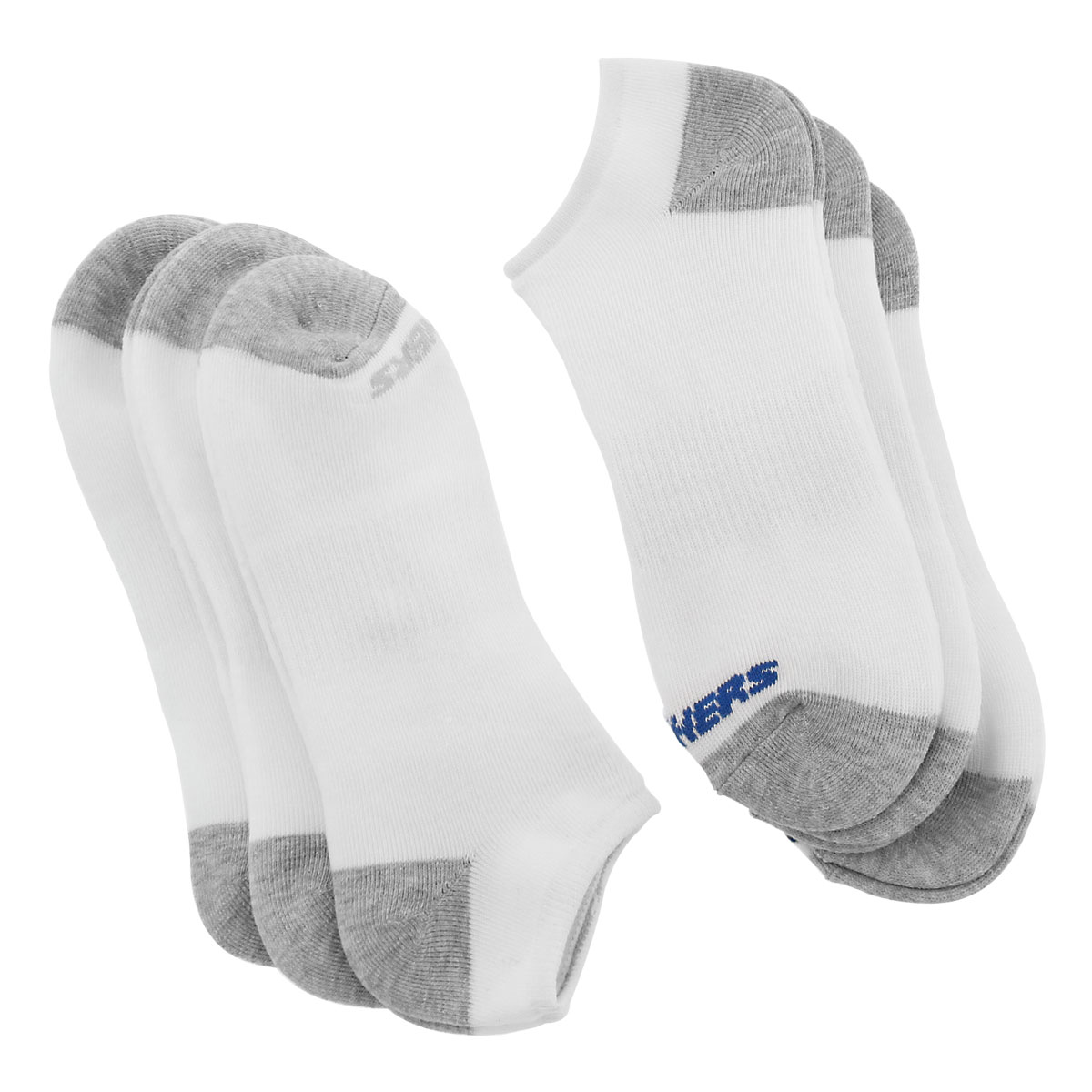Mns Full Terry No Show wht mlt socks 6pk