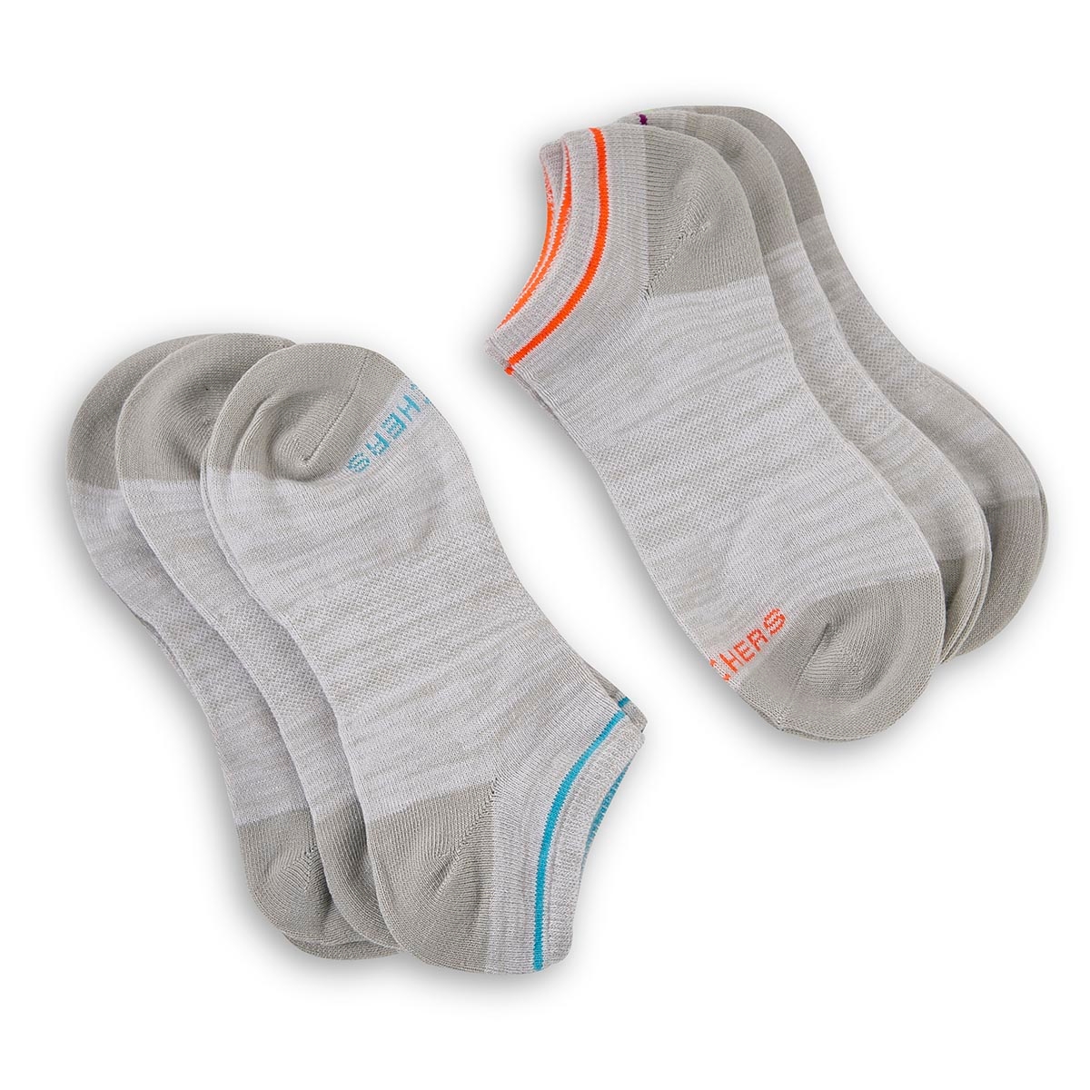 Lds Super Soft Low Cut gry/mlti sock 6pk