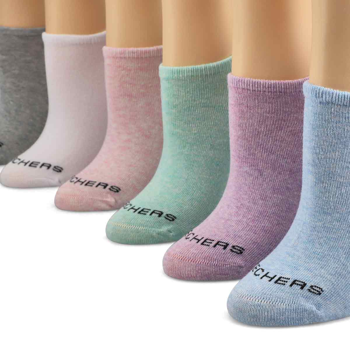 Womens No Show Non Terry Sock 6 Pack - Multi